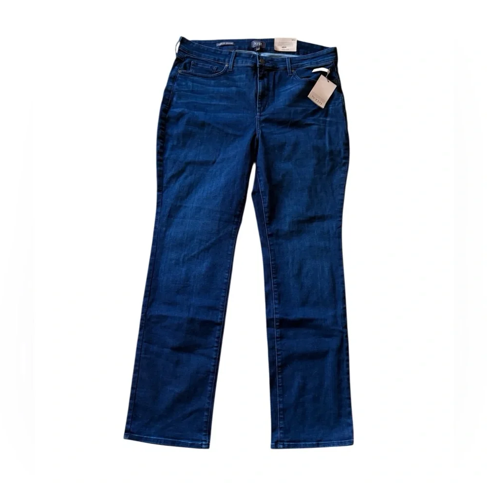 NYDJ Marilyn Blue Denim Slimming Straight Leg Jeans Size 18W NWT - Picture 2 of 14